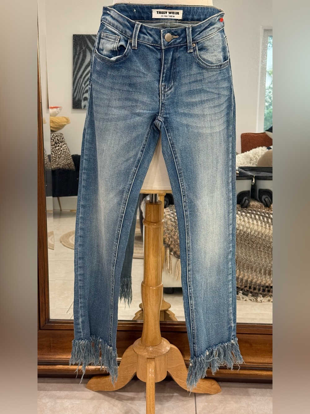 Jeans by Tally Weijl, featuring a distinctive fringe hem detai Frayed Hem 34